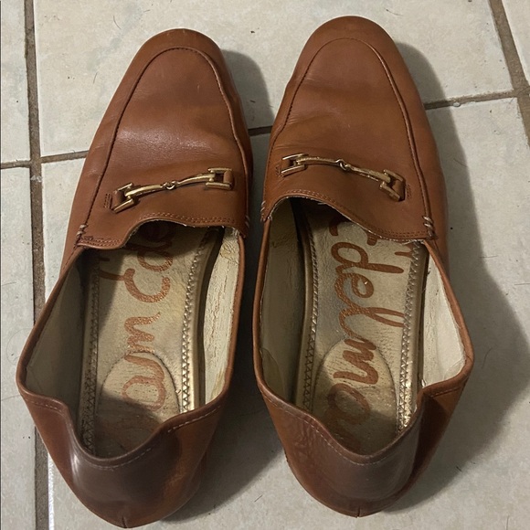 Sam Edelman Brown Leather Loafers with Gold Bit - Picture 2 of 5